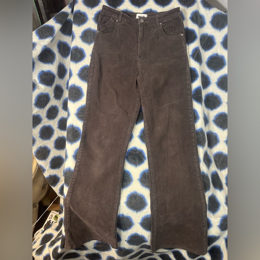 ROLLA'S Dark Brown Corduroy Dusters High Rise Boot Cut Pants - Picture 2 of 8